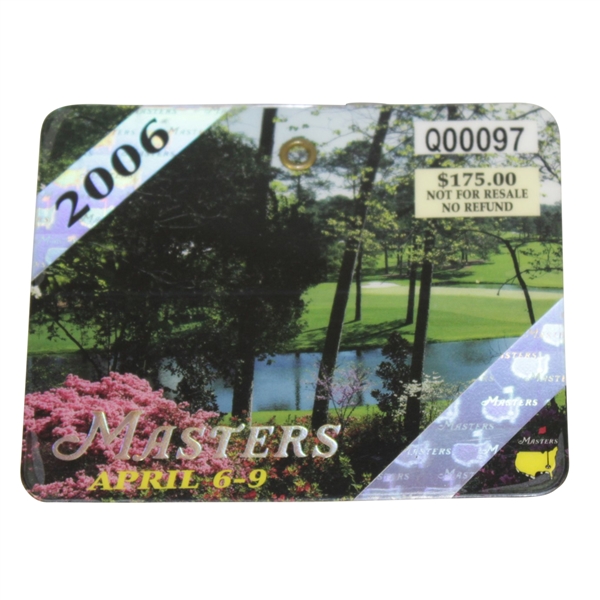 2006 Masters Tournament Series Badge #Q00097 - Phil's 2nd Green Jacket