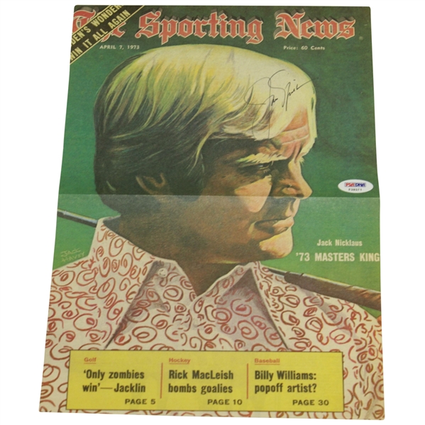 Jack Nicklaus Signed 1973 Oversize 'The Sporting News' Page/Poster PSA/DNA #F39371