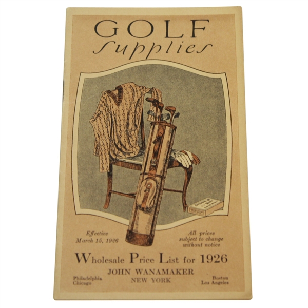 1926 Golf Supplier Wanamaker Price List Catalog/Booklet