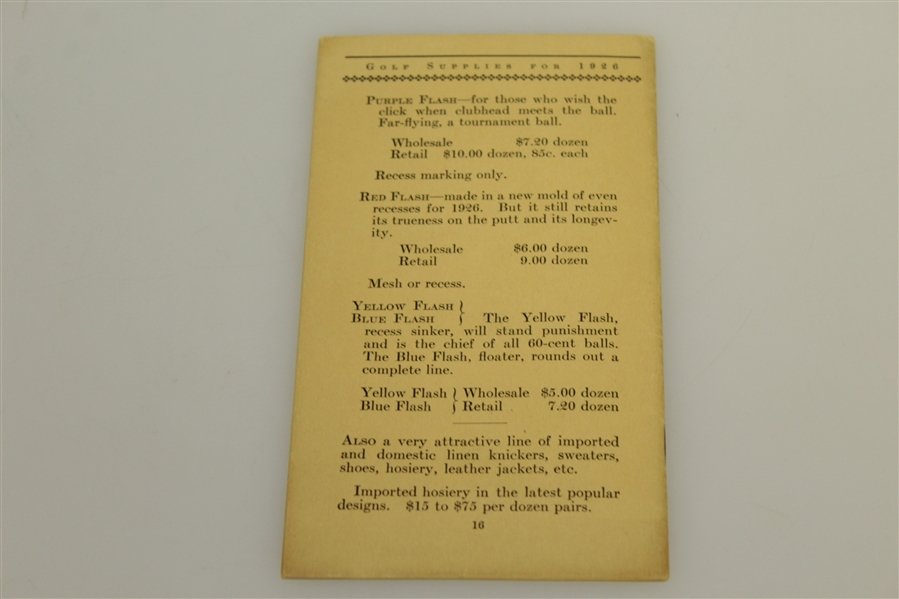1926 Golf Supplier Wanamaker Price List Catalog/Booklet