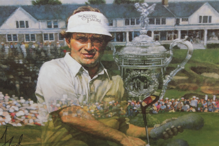 Ray Floyd Signed '1986 US Open at Shinnecock' Martin Print - Framed JSA ALOA
