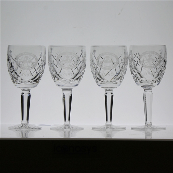 1992 AT&T Pebble Beach Pro-Am Winners Crystal Glasses(4) from Team Champion Robert Floyd