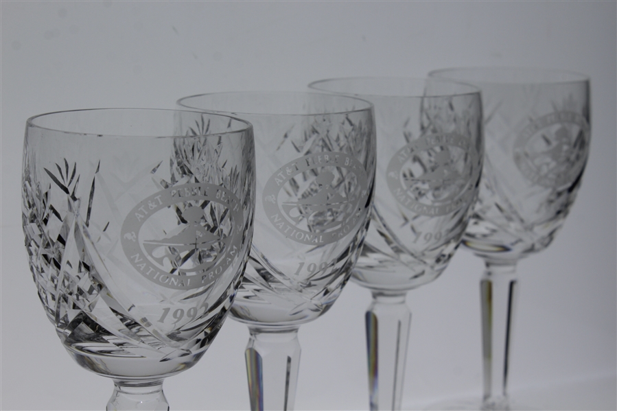 1992 AT&T Pebble Beach Pro-Am Winners Crystal Glasses(4) from Team Champion Robert Floyd