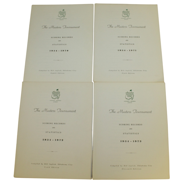 1971-1980 Masters Tournament Scoring Records & Statistics Booklets Compiled by Bill Inglish