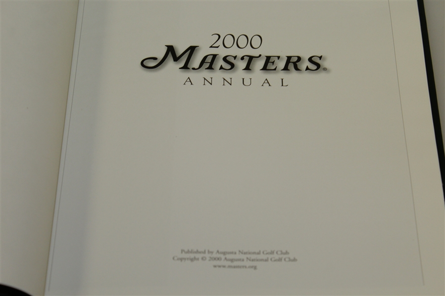 2000 Masters Tournament Annual Book - Vijay Singh Winner