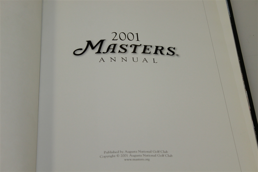 2001 Masters Tournament Annual Book - Tiger Woods Winner