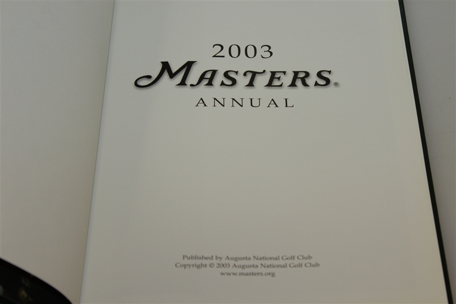 2003 Masters Tournament Annual Book - Mike Weir Winner