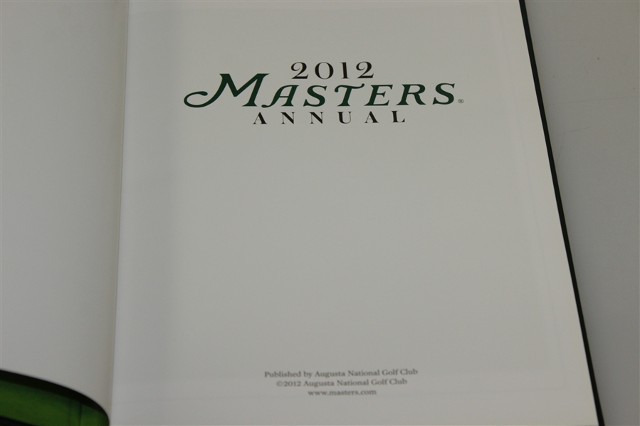 2012 Masters Tournament Annual Book - Bubba Watson Winner