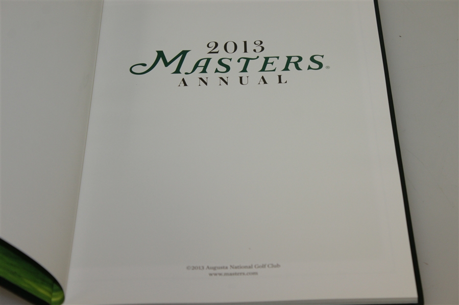 2013 Masters Tournament Annual Book - Adam Scott Winner