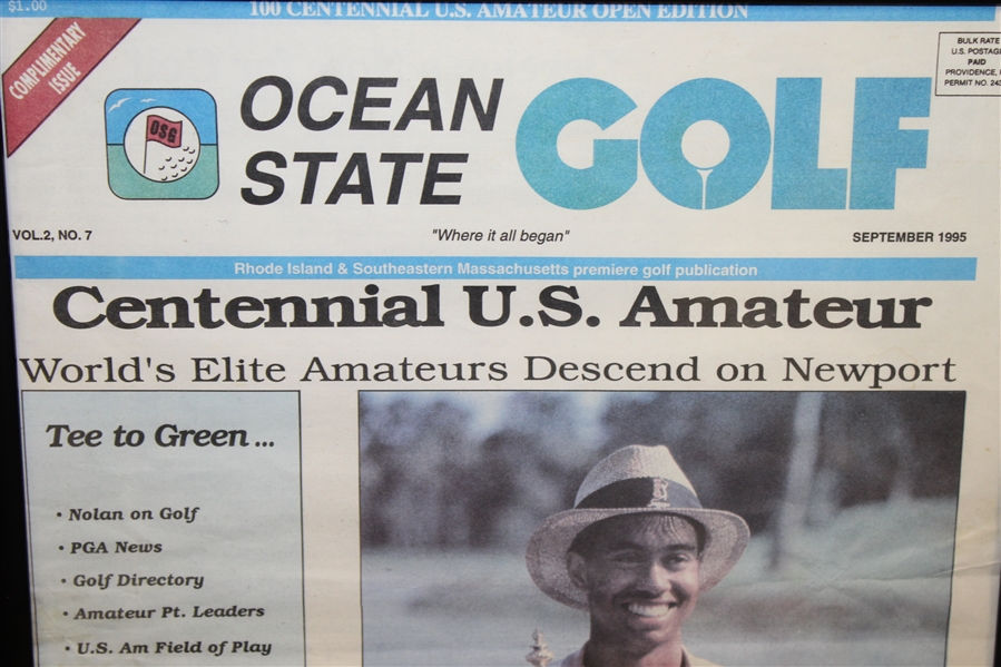 Tiger Woods Signed 1995 Ocean State Golf Magazine Cover - September - Framed JSA ALOA
