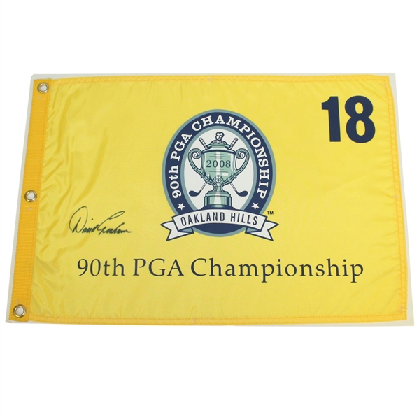 David Graham Signed 2008 PGA Championship at Oakland Hills Yellow Flag JSA ALOA