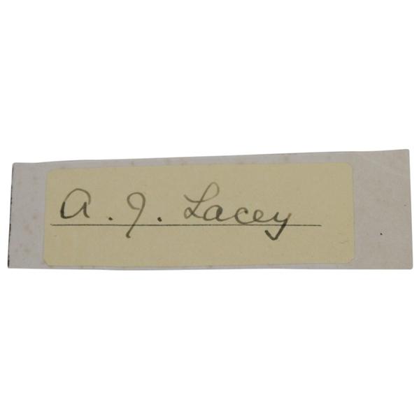 Arthur 'A.J.' Lacey Cut Signature JSA ALOA