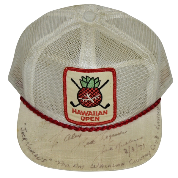 Vintage Jack Nicklaus Signed 1971 Hawaiian Open Trucker Hat JSA ALOA