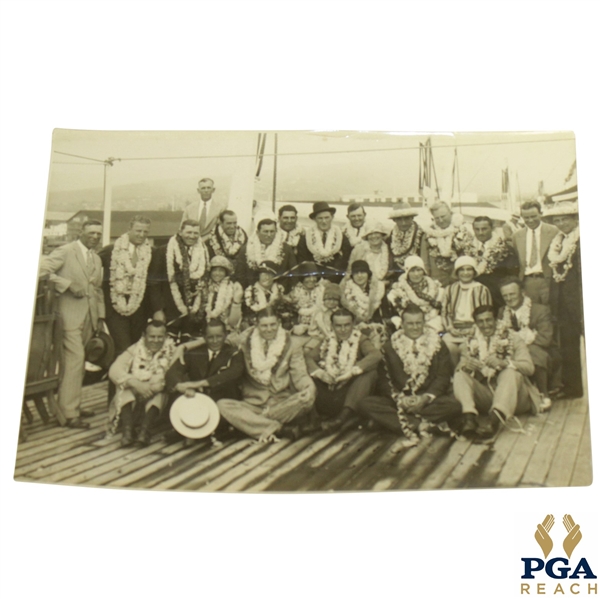 Horton Smith's 1928 1st Hawaiian Open Players Arrive at Honolulu Harbor Photo - November