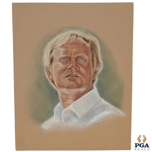 Jack Nicklaus Ryder Cup Captain Pastel Drawing Signed by Artist M. Mullins