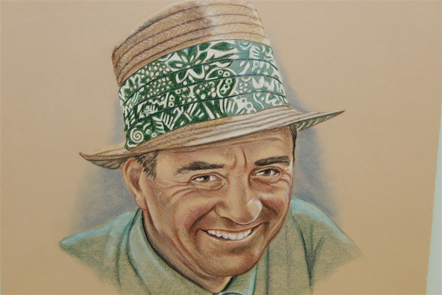 Sam Snead Ryder Cup Captain Pastel Drawing Signed by Artist M. Mullins