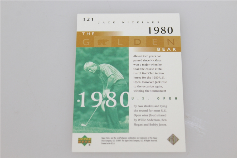 Jack Nicklaus Signed Upper Deck 'The Golden Bear' 1980 US Open Golf Card JSA ALOA