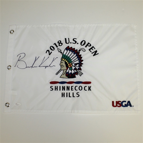Brooks Koepka Signed 2018 US Open at Shinnecock Flag - Full Signature JSA FULL #Z93957
