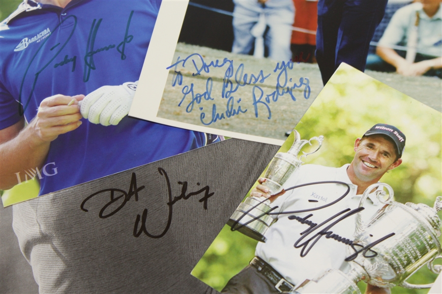 ChiChi Rodriguez, Padraig Harrington(x2), & D.A. Weibring Signed Photos JSA ALOA