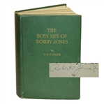 Robert T Jones Signed First Edition 1931 The Boys Life of Bobby Jones by O.B. Keeler Book JSA ALOA