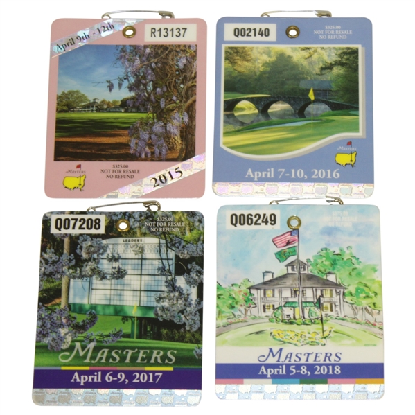 2015, 2016, 2017 & 2018 Masters Tournament Series Badges