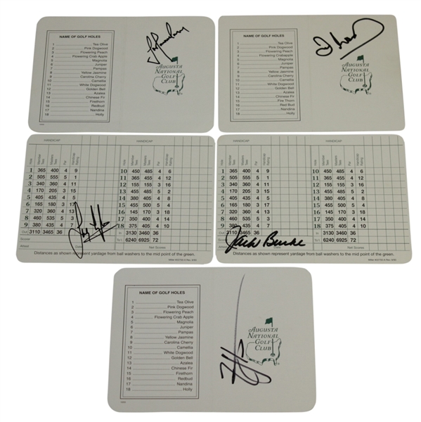 Immelman, Lyle, Burke, Johnson & Woosman Signed Augusta National Scorecards JSA ALOA