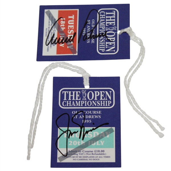 Arnold Palmer & Jack Nicklaus Signed 1995 Open Championship Tickets JSA ALOA 