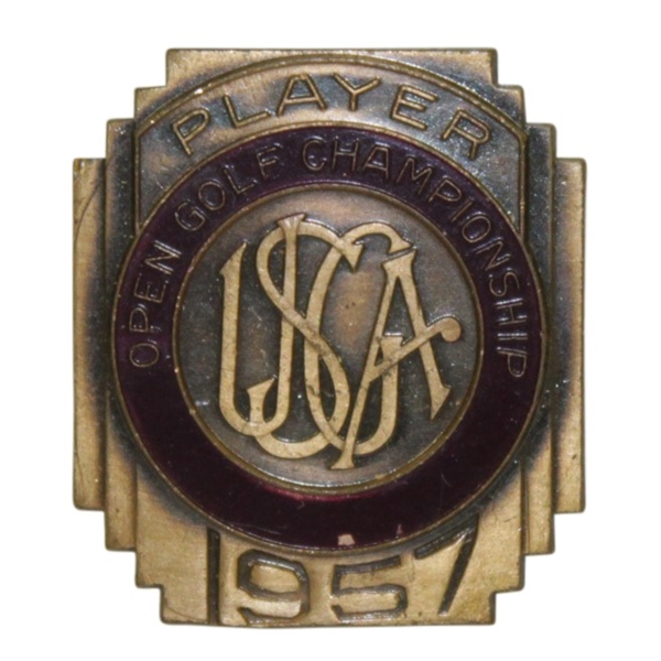 1957 US Open at Inverness Club Contestants Badge - Dick Mayer Winner