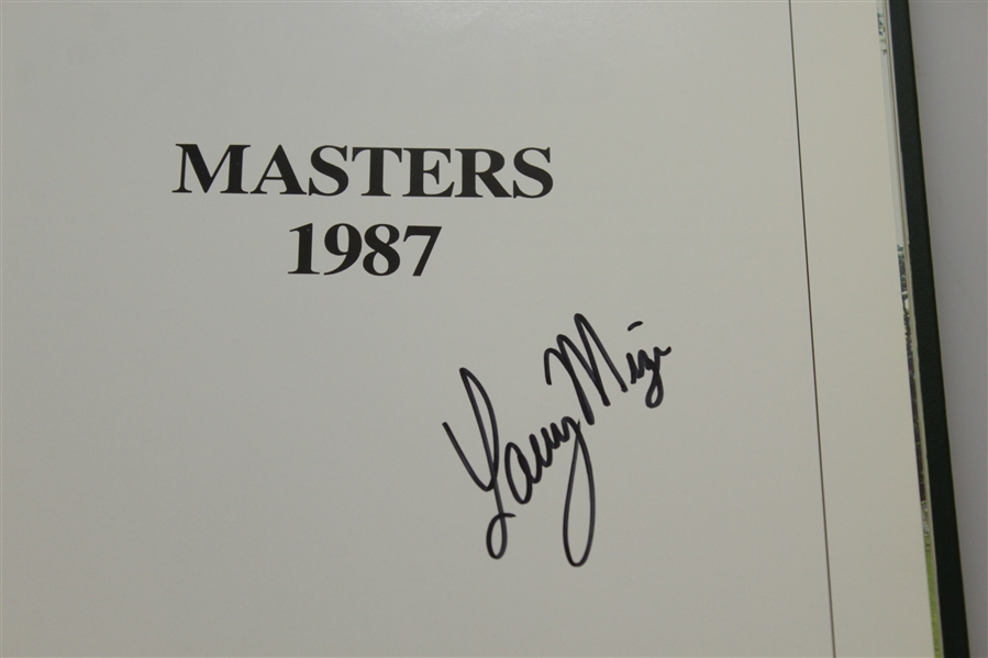 1987 Masters Tournament Annual Book - Signed By Winner Larry Mize JSA ALOA