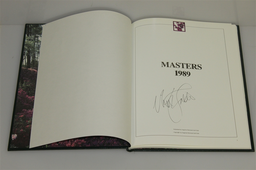 1989 Masters Tournament Annual Book - Signed By Winner Nick Faldo JSA ALOA
