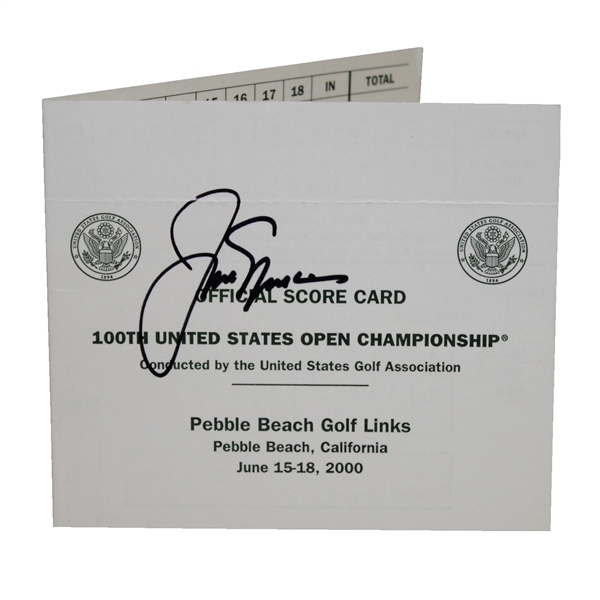 Jack Nicklaus Signed Official 2000 US Open Scorecard - Final US Open JSA ALOA