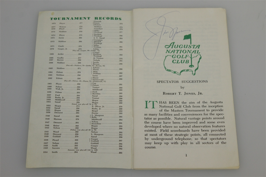 1979 Masters Tournament Spectator Guide Signed By Palmer, Nicklaus & Others JSA ALOA