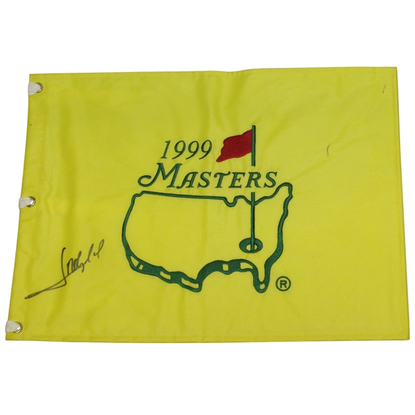Jose Maria Olazabal Signed 1999 Masters Embroidered Flag JSA ALOA