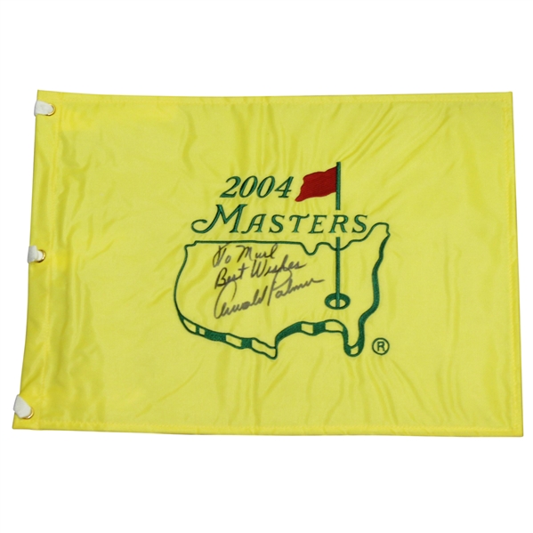 Arnold Palmer Signed & Inscribed 2004 Masters Flag JSA ALOA