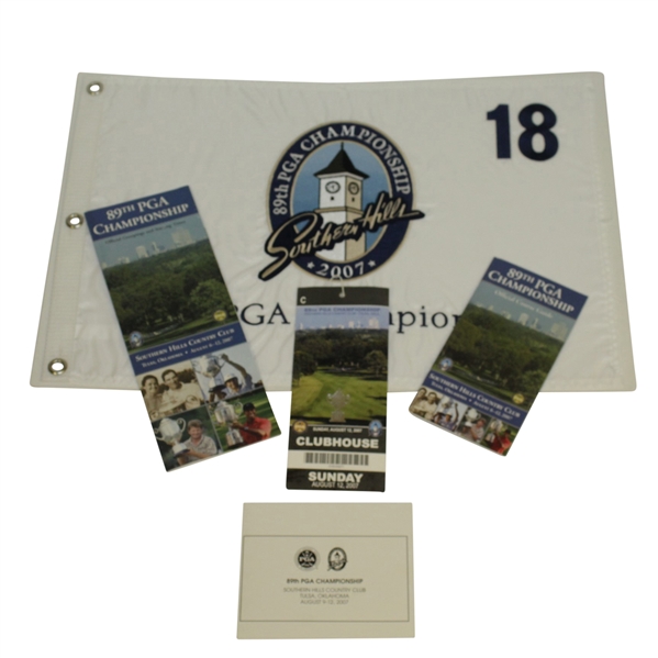 2007 PGA Championship at Southern Hills Embroidered Flag & Pairing Guides - Woods Victory