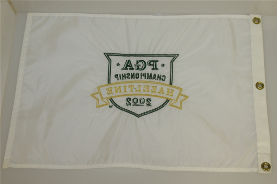 2002 PGA Championship Embroidered Flag White Version - Rich Beem Winner