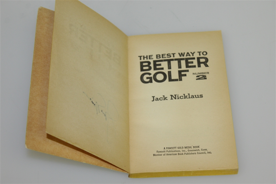Jack Nicklaus Signed The Best Way to Better Golf 1968 Book JSA ALOA