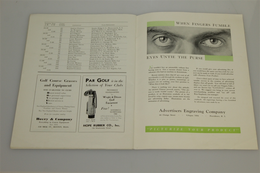 1931 PGA Championship Program - Wannamoisett CC - Tom Creavy Winner
