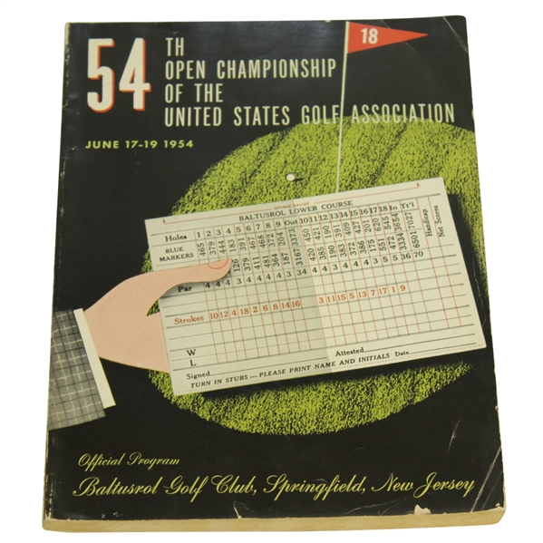 1954 US Open Championship at Baltusrol Golf Club Program - Ed Furgol Winner