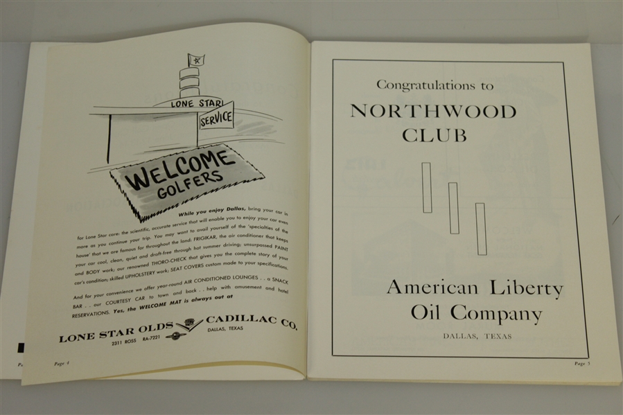 1952 US Open Championship at Northwood CC Program & Pairing Sheet - Julius Boros Winner