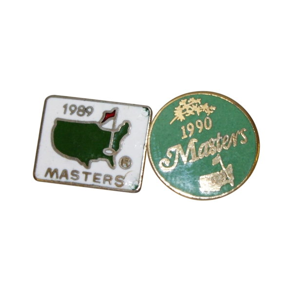 Masters Tournament Employee Pins - 1989 & 1990
