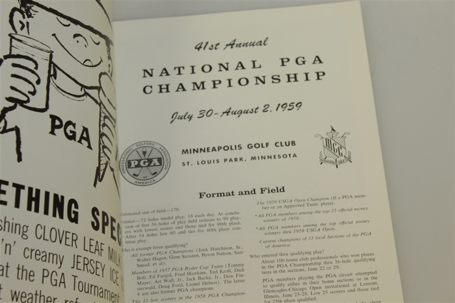 1959 PGA Championship Program at Minneapolis GC - Bob Rosburg Winner