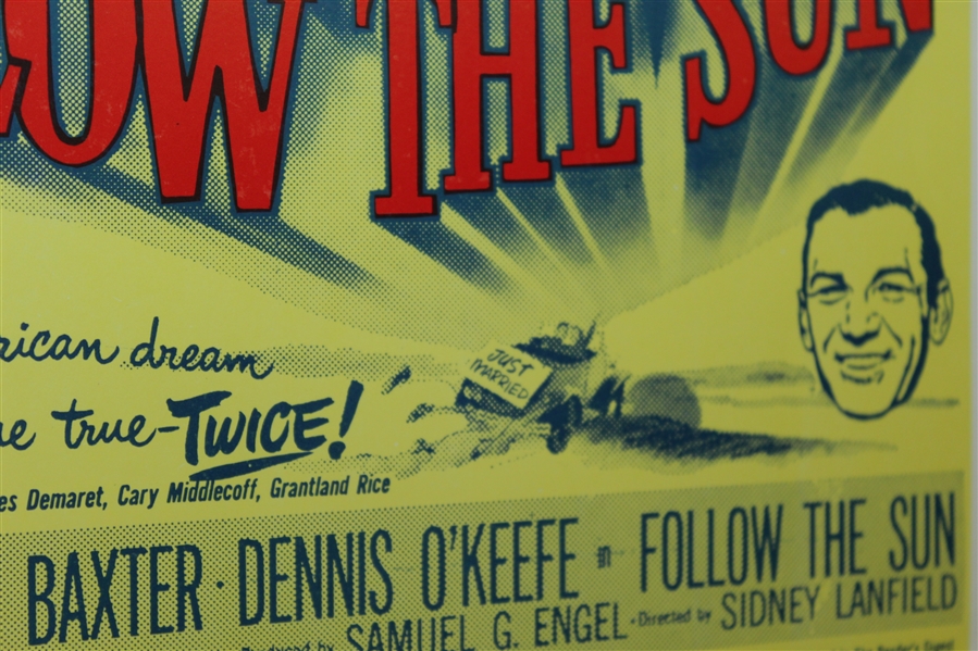 'Follow The Sun' Movie Poster Featuring Mr. & Mrs. Ben Hogan - Produced By Original 20th Century Fox Printing Block