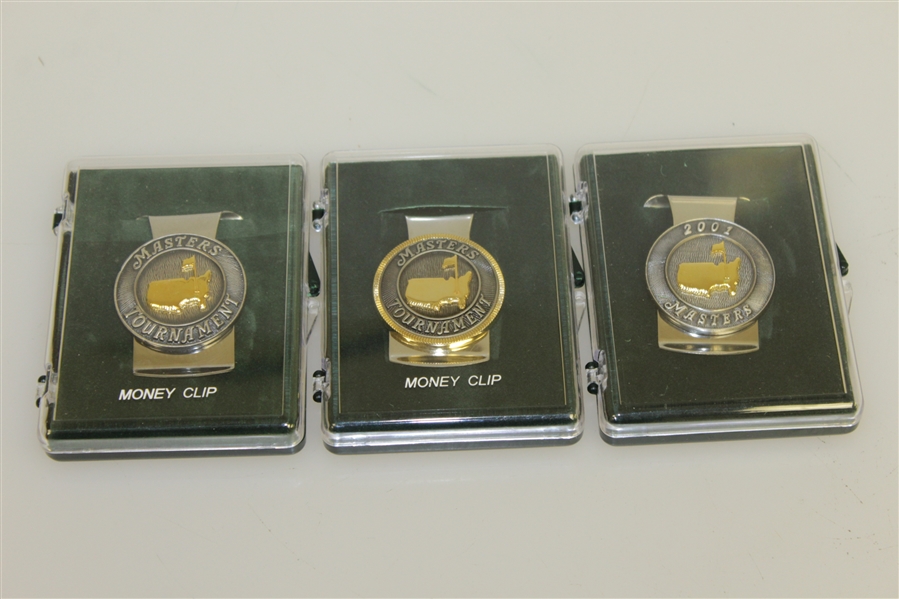 Masters Tournament Money Clips / Badges - 2 Undated & 2001
