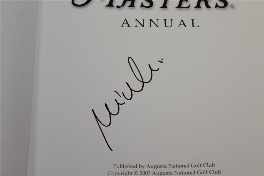 Mike Weir Signed 2003 Masters Tournament Annual Book JSA ALOA