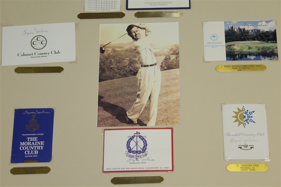 Byron Nelson Signed Course Scorecard Presentation - Each Victory During Historic 1945  '11 In a Row' Represented JSA ALOA