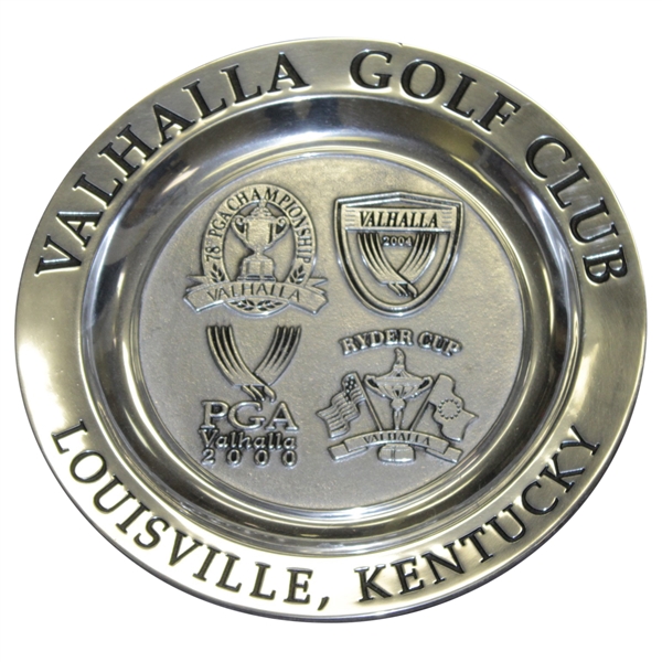 Vallhalla Country Club Pewter Plate w/ 3 Majors & Ryder Cup - Stamped on Back