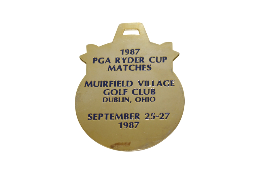 1987 Ryder Cup at Muirfield Village Engraved Bag Tag