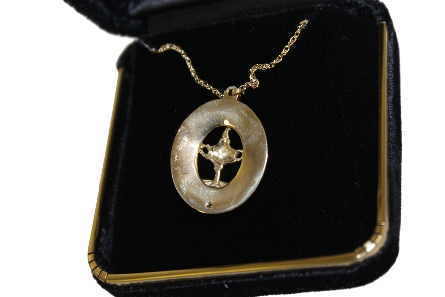 2002 Ryder Cup at The Belfry 14kt Gold Necklace- In Original Box