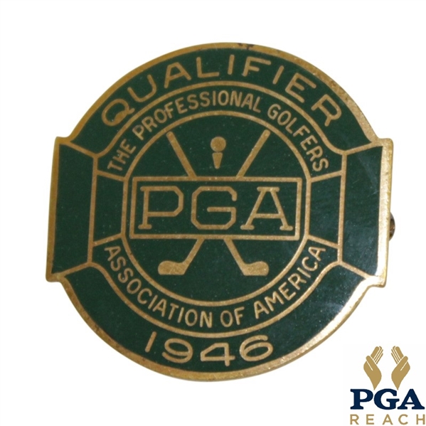 1946 PGA Championship at Portland C.C. Contestant Badge - Ben Hogan First Major Win - Very Good Condition